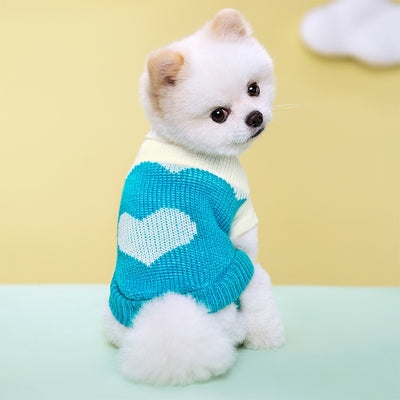Suéter Tejido Floral a Rayas para Mascotas con Cuello Solapa y Cierre Elástico - Image 30