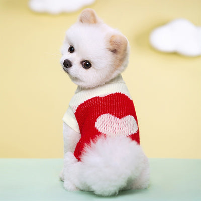Suéter Tejido Floral a Rayas para Mascotas con Cuello Solapa y Cierre Elástico - Image 36