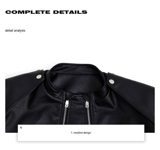 Chaqueta de Cuero PU con Doble Cierre y Diseño Dividido - Image 21