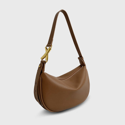 Bolso Bandolera Medialuna en Cuero Suave para Mujer - Image 7