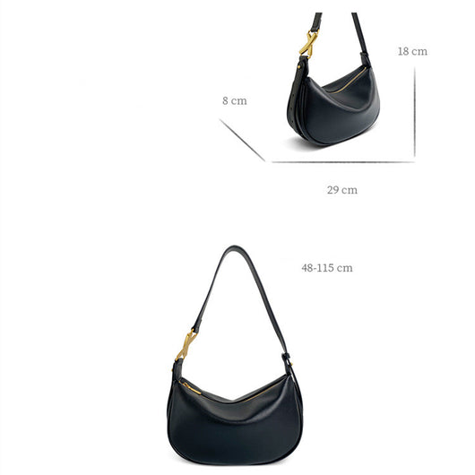 Bolso Bandolera Medialuna en Cuero Suave para Mujer - Image 12