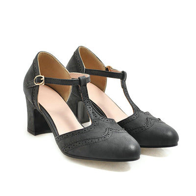 Zapatos de Tacón Grueso Mediano Versátiles para Cualquier Ocasión - Image 10
