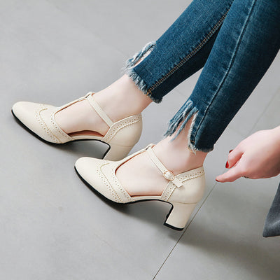 Zapatos de Tacón Grueso Mediano Versátiles para Cualquier Ocasión - Image 15