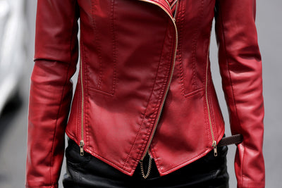Chaqueta de Cuero Corta Slim Estilo Coreano para Mujer - Image 30