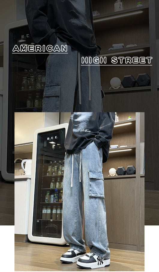 Jeans de Trabajo Retro Americano para Hombre - Estilo Trendy - Image 12