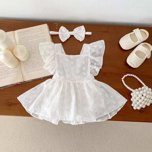Vestido Jumpsuit Princesa para Niña con Mangas Volantes y Encaje - Image 22