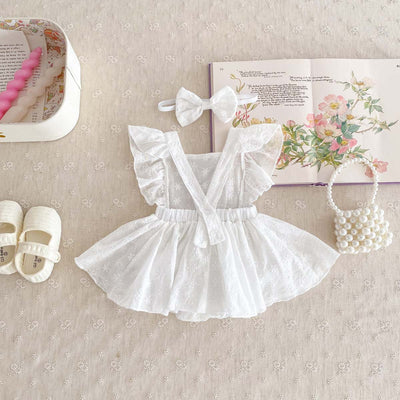 Vestido Jumpsuit Princesa para Niña con Mangas Volantes y Encaje - Image 26