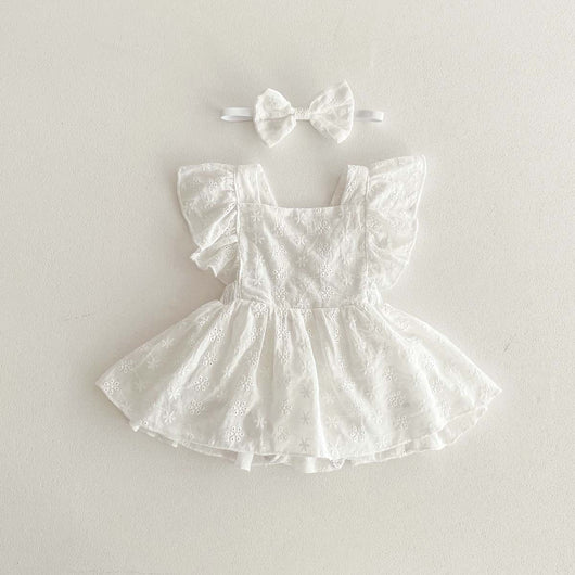 Vestido Jumpsuit Princesa para Niña con Mangas Volantes y Encaje - Image 27