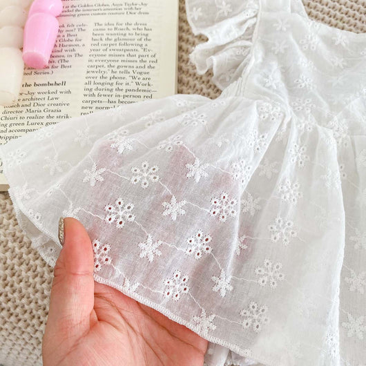 Vestido Jumpsuit Princesa para Niña con Mangas Volantes y Encaje - Image 29