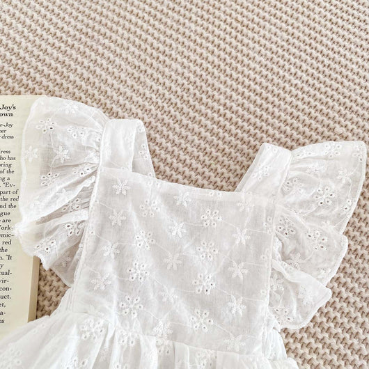Vestido Jumpsuit Princesa para Niña con Mangas Volantes y Encaje - Image 32
