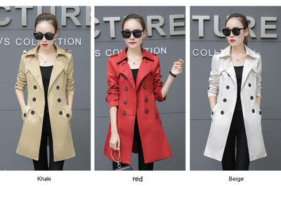 Abrigo Trench Coat Ajustado Talla Grande Largo Medio - Image 28