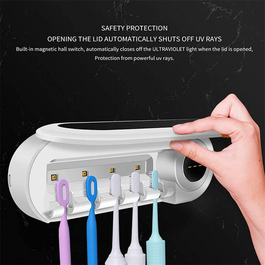 Dispensador de Pasta Dental con Esterilizador UV y Soporte de Cepillo de Pared - Image 20
