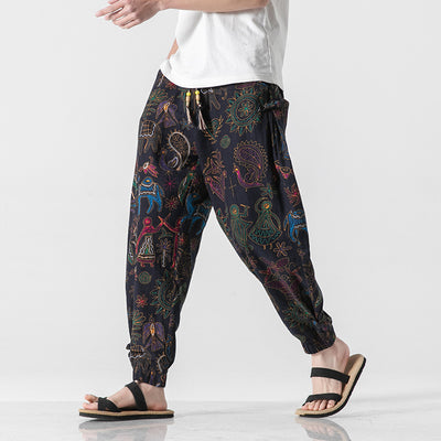 Pantalones Casuales Retro con Hebilla para Hombre - Image 16
