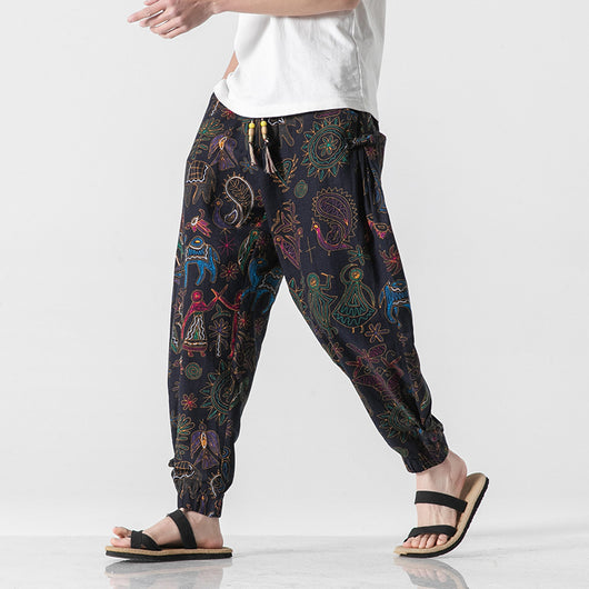Pantalones Casuales Retro con Hebilla para Hombre - Image 16