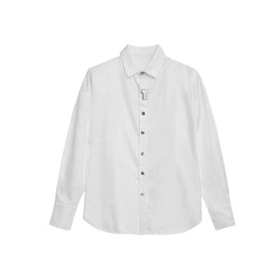 Cardigan Blusa Blanca Acolchada con Hombreras y Detalles Metálicos - Image 8