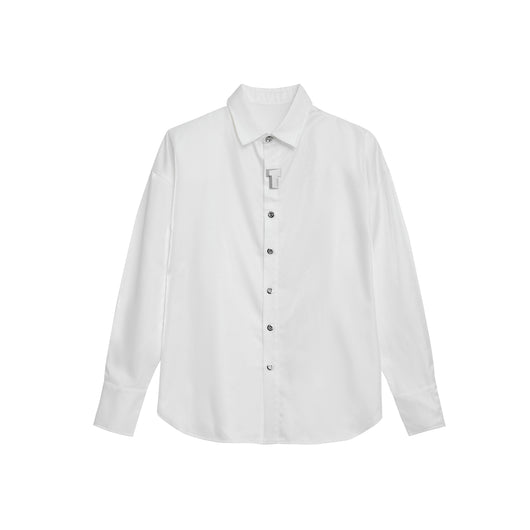 Cardigan Blusa Blanca Acolchada con Hombreras y Detalles Metálicos - Image 8