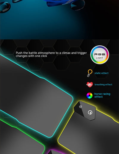 Tapete Gaming Luminoso Impermeable con Interfaz USB para Ratón - Image 21