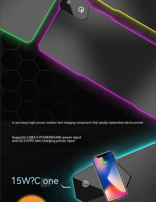 Tapete Gaming Luminoso Impermeable con Interfaz USB para Ratón - Image 27