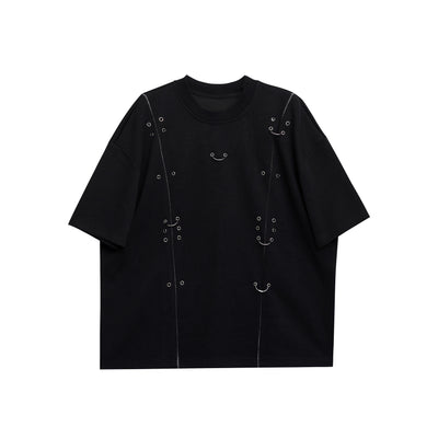 Camiseta Oversize con Hombros Acolchados y Diseño Deconstruido - Image 7