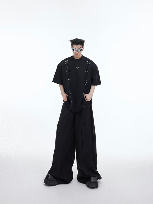 Camiseta Oversize con Hombros Acolchados y Diseño Deconstruido - Image 10