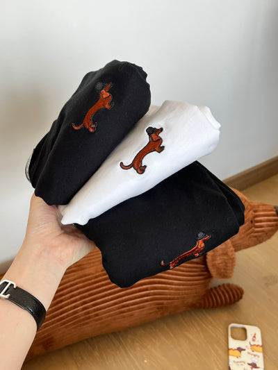 Camiseta Suelta de Algodón con Diseño de Perro Salchicha - Image 30