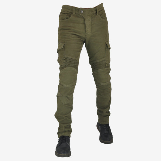Pantalones de Motociclismo Tácticos Verde Militar con Múltiples Bolsillos y Protección Anti-Caída - Image 12