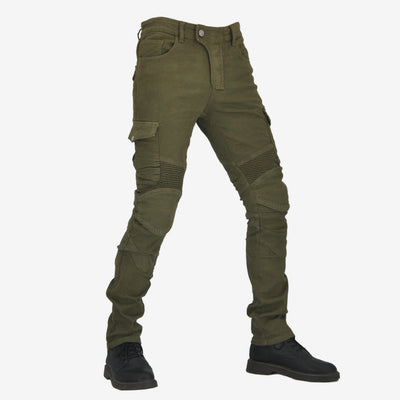 Pantalones de Motociclismo Tácticos Verde Militar con Múltiples Bolsillos y Protección Anti-Caída - Image 17