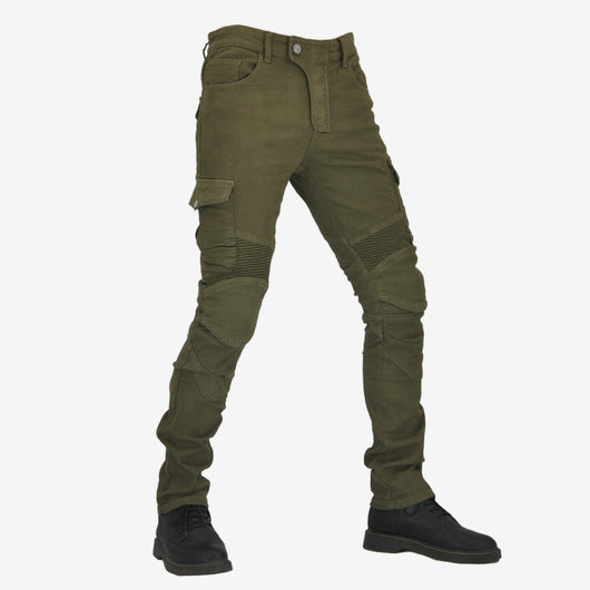 Pantalones de Motociclismo Tácticos Verde Militar con Múltiples Bolsillos y Protección Anti-Caída - Image 17
