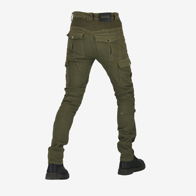 Pantalones de Motociclismo Tácticos Verde Militar con Múltiples Bolsillos y Protección Anti-Caída - Image 20