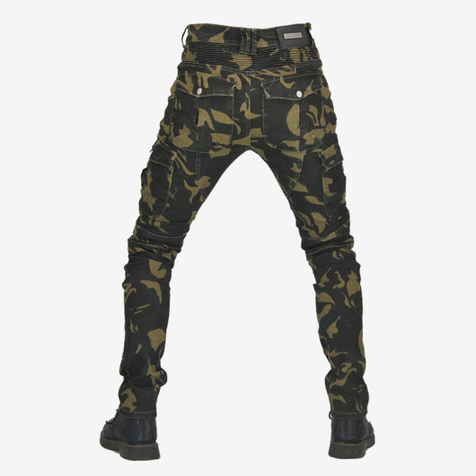 Pantalones de Motociclismo Tácticos Verde Militar con Múltiples Bolsillos y Protección Anti-Caída - Image 25