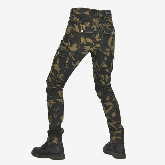Pantalones de Motociclismo Tácticos Verde Militar con Múltiples Bolsillos y Protección Anti-Caída - Image 26