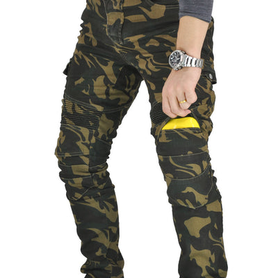 Pantalones de Motociclismo Tácticos Verde Militar con Múltiples Bolsillos y Protección Anti-Caída - Image 29