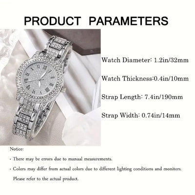 Conjunto de 5 Relojes de Moda para Mujer con Diamantes y Cuarzo Romano - Image 20