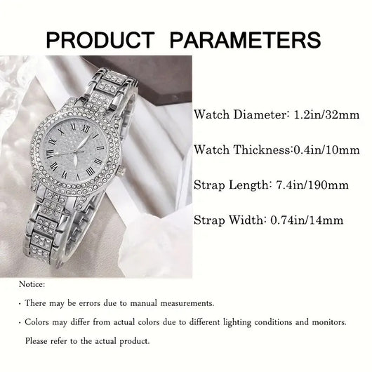 Conjunto de 5 Relojes de Moda para Mujer con Diamantes y Cuarzo Romano - Image 20