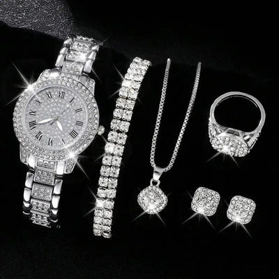 Conjunto de 5 Relojes de Moda para Mujer con Diamantes y Cuarzo Romano - Image 27