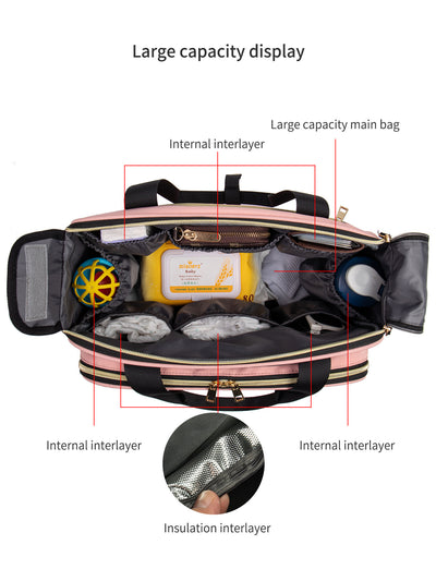 Bolsa Pañalera Crossbody Multifuncional de Gran Capacidad en Tela Oxford - Image 20