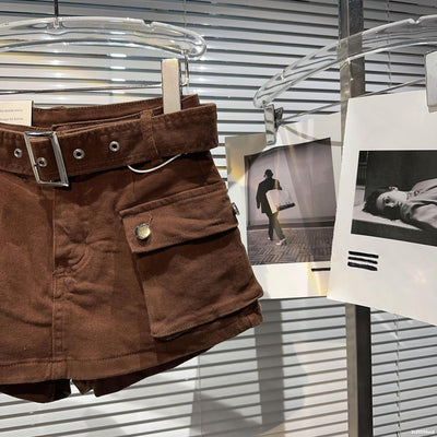 Shorts Denim Retro para Mujer con Bolsillos Grandes y Cinturón - Image 41
