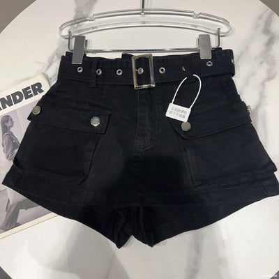 Shorts Denim Retro para Mujer con Bolsillos Grandes y Cinturón - Image 52