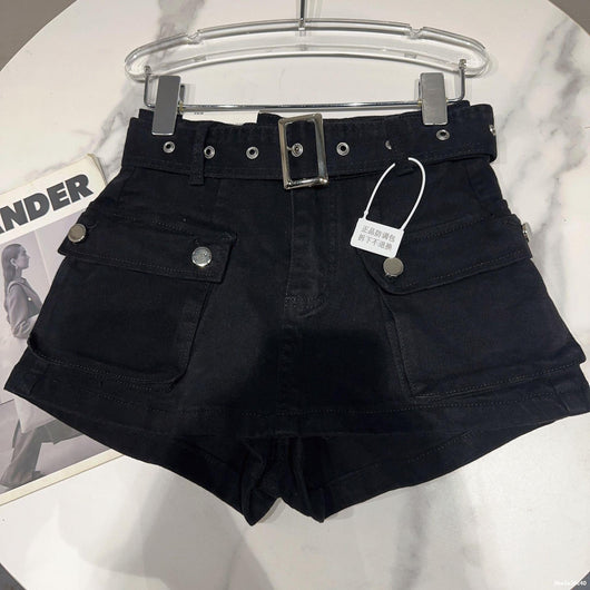 Shorts Denim Retro para Mujer con Bolsillos Grandes y Cinturón - Image 52