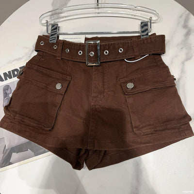 Shorts Denim Retro para Mujer con Bolsillos Grandes y Cinturón - Image 53