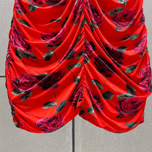 Vestido Mini Plisado con Estampado de Manga Larga - Image 19