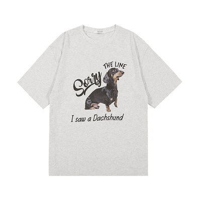 Playera Retro Perro Salchicha Beige - Diseño Adorable Manga Corta - Image 21