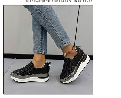Zapatillas Casual para Mujer con Lentejuelas y Suela Gruesa Acolchada - Image 11