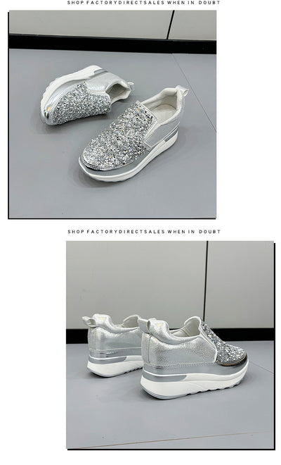 Zapatillas Casual para Mujer con Lentejuelas y Suela Gruesa Acolchada - Image 14