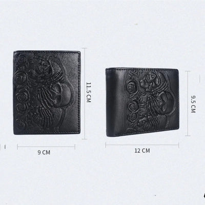 Billetera de Cuero Calavera Rosa para Hombre - Diseño Horizontal y Vertical - Image 10