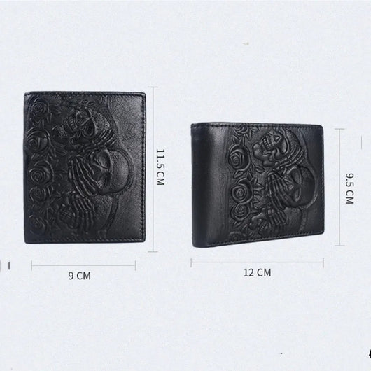 Billetera de Cuero Calavera Rosa para Hombre - Diseño Horizontal y Vertical - Image 10