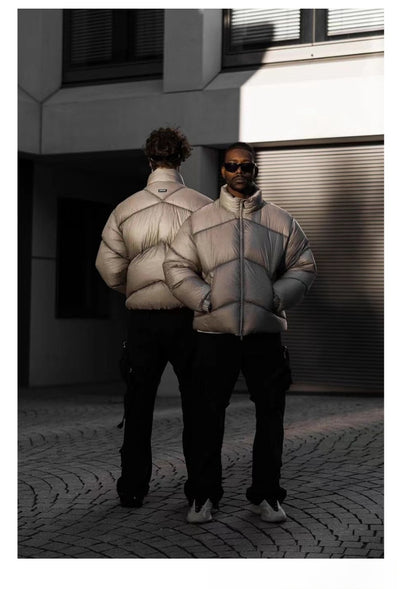 Chaqueta Acolchada de Terciopelo con Cuello Alto Estilo Urbano - Image 29
