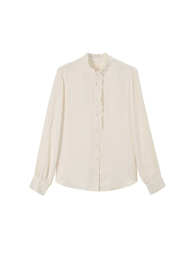Blusa Elegante de Gasa Francesa con Cuello Volante - Image 10