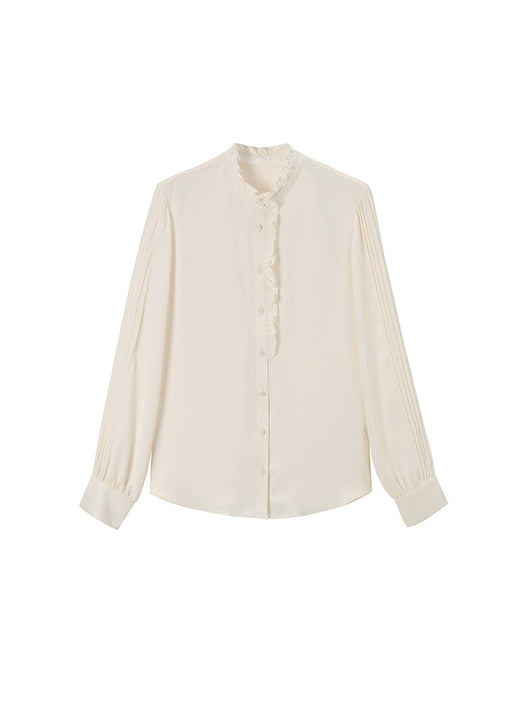 Blusa Elegante de Gasa Francesa con Cuello Volante - Image 10