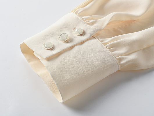 Blusa Elegante de Gasa Francesa con Cuello Volante - Image 17